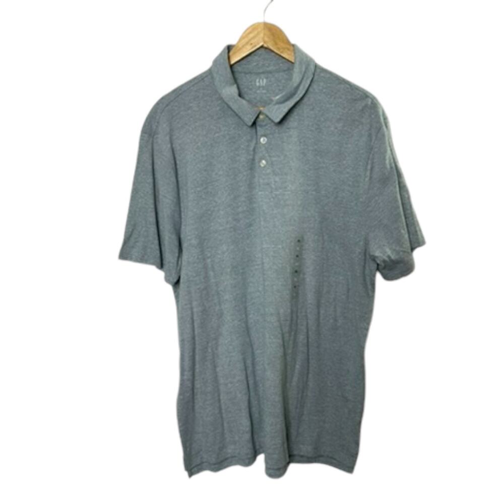 Gap Blue Stripe Short Sleeve Cotton Blend Polo Shirt Men's Sz XL NEW